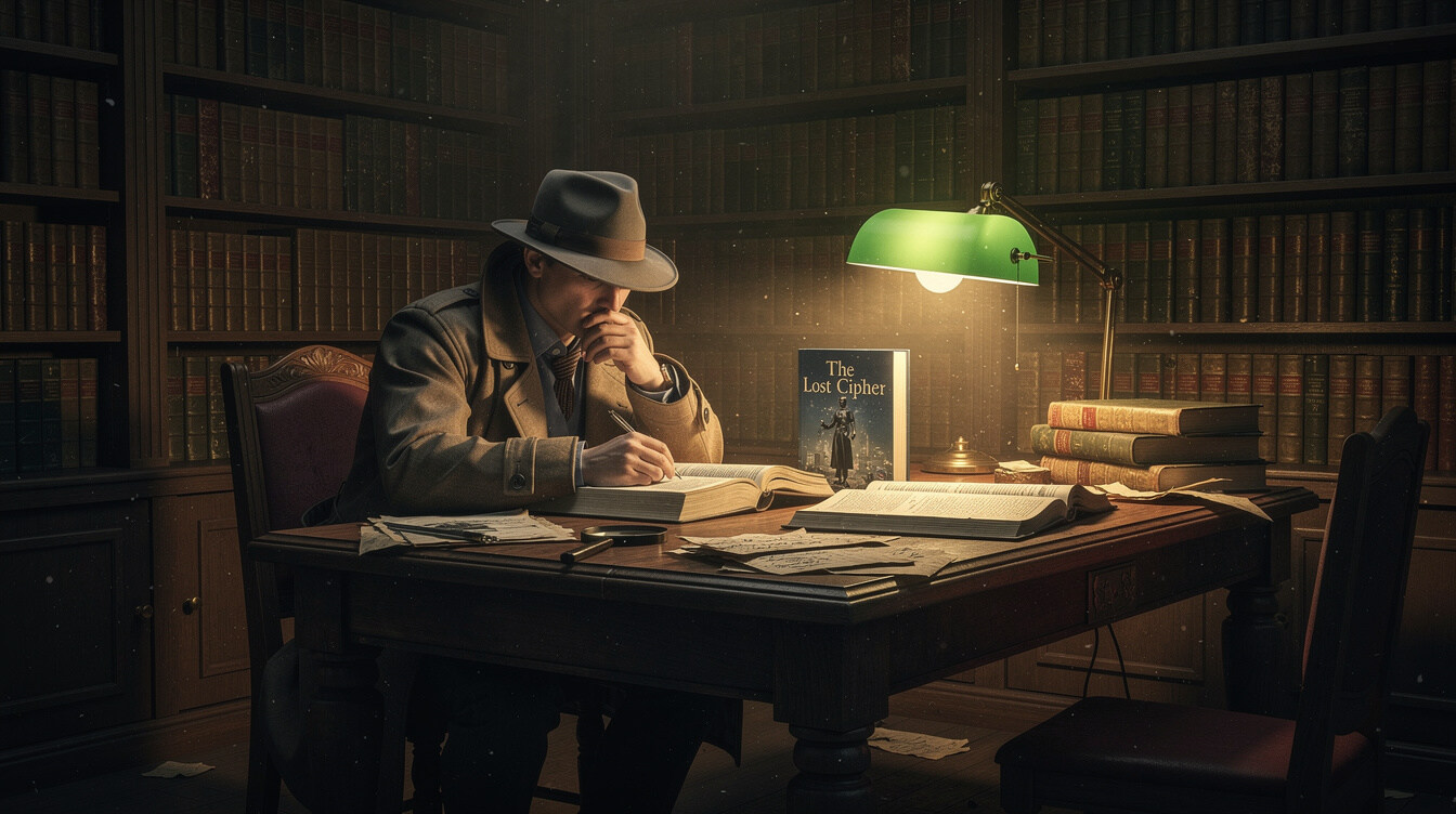 detective reading book