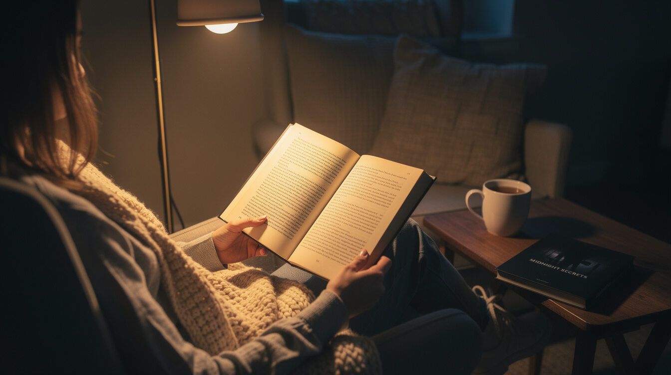 person holding thriller book