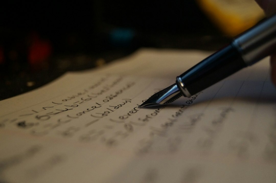author writing notes