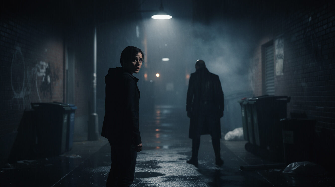 suspenseful scene night